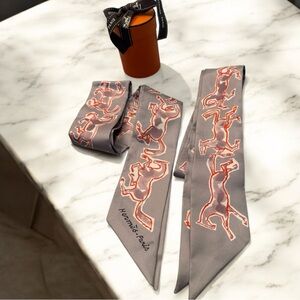 Gray Tie with Horse Design